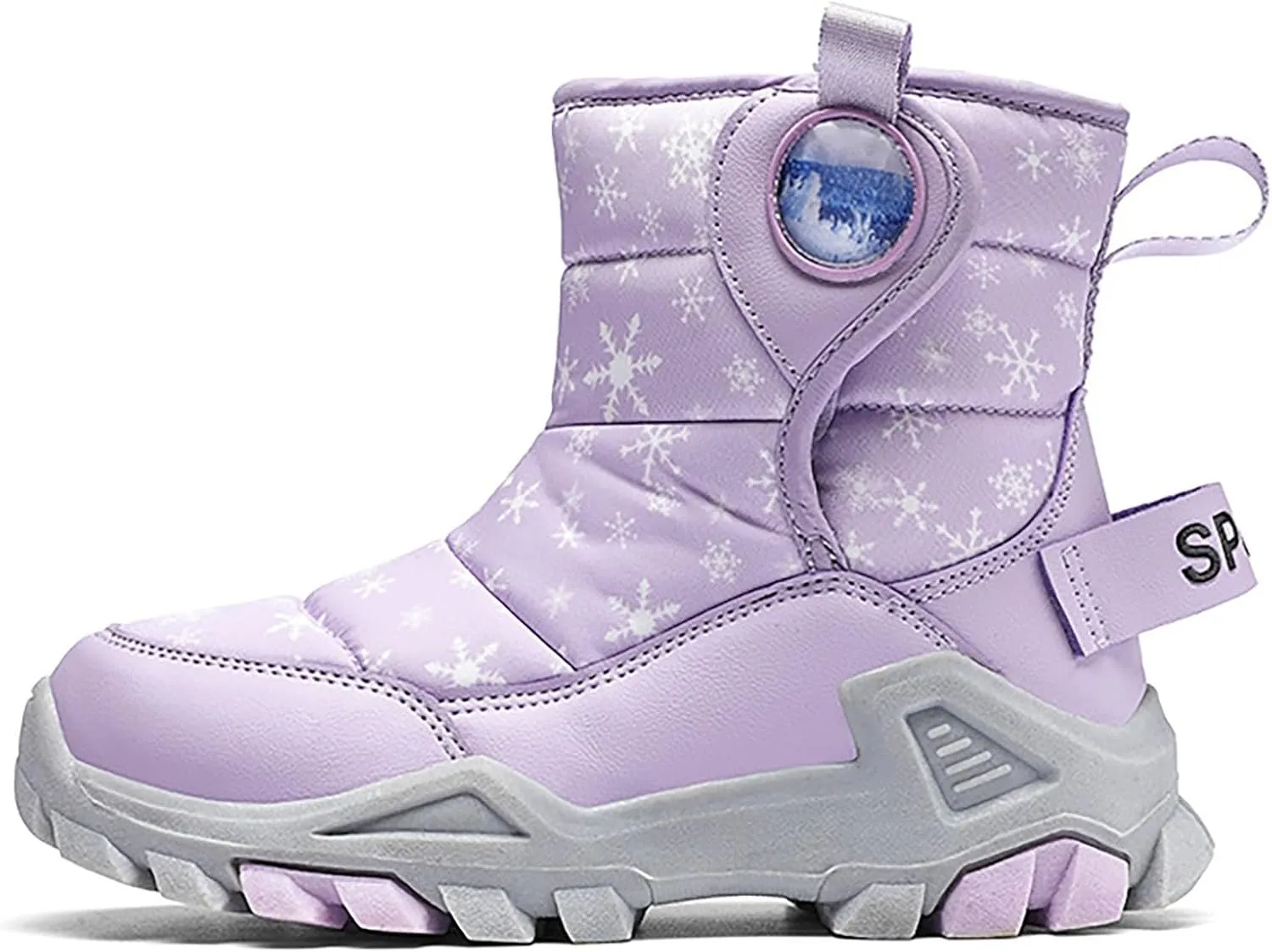 Boys Girls Winter Thick Plush Boots Outdoor Warm High Top Snow Boots Artificial Short Plush Snow Boots Black