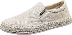 Canvas Men's Shoes Summer Thin Breathable Casual Flat Shoes No Laces Linen Casual Slip on Leather Men