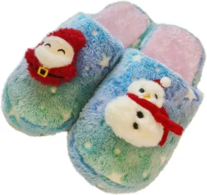 Christmas Slippers Women's Fuzzy Slip-on Slippers Slipper Women Fuzzy Outdoor Indoor Bedroom Slipper Boots Women Cozy Fluffy Fall Winter Home Slippers
