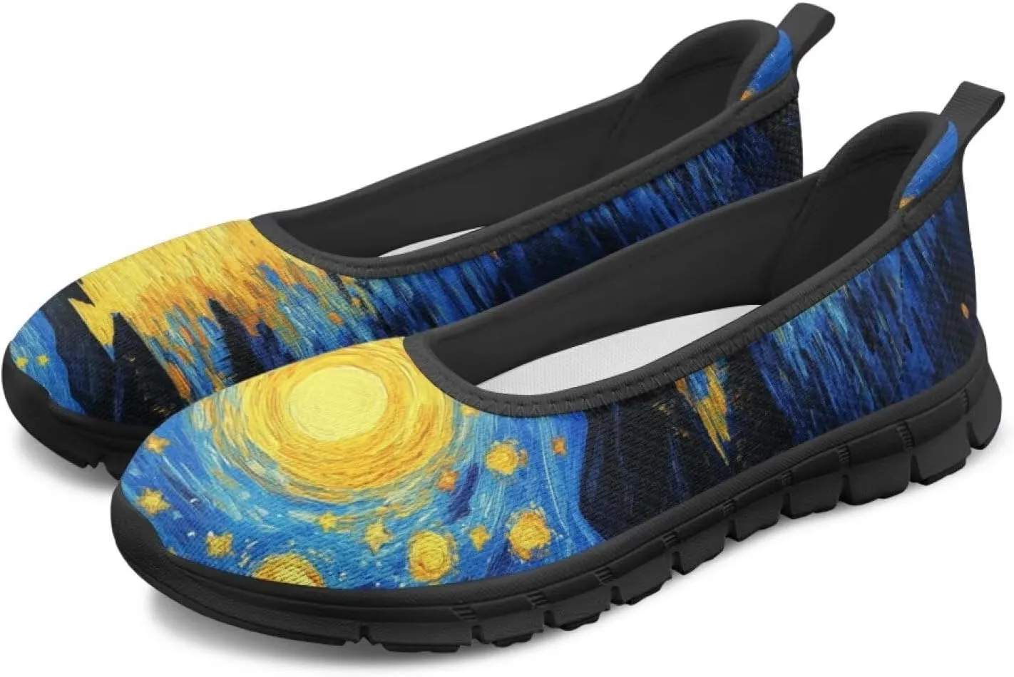 Doojoayie Art Casual Slip On Shoes for Ladies Flat Shoes Comfort for Dalil Casual