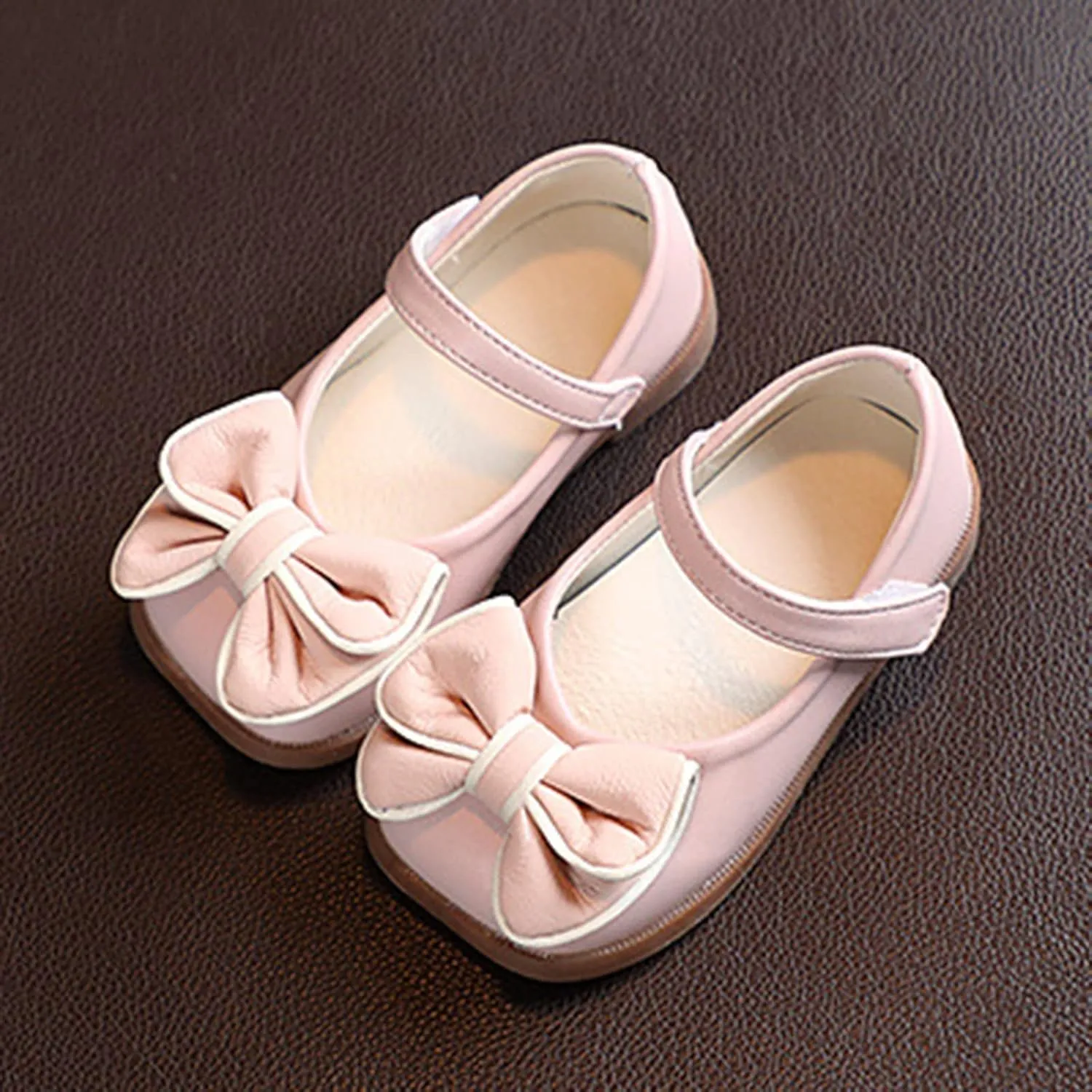 Girls Dress Shoes with Bow Toddler Flower Girls Shoes Mary Jane Flats for Party School Wedding Toddler Princess Shoes