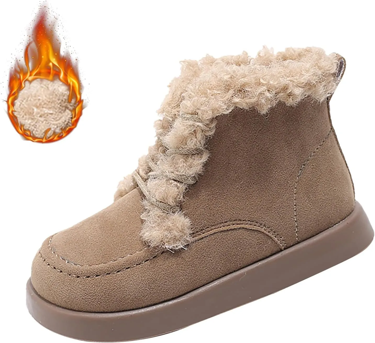 Infant Unisex Warm Plush Lined Soft Boots Baby Winter Ankle Non-Slip Rubber Texture Sole Toddler Winter Snow Shoes