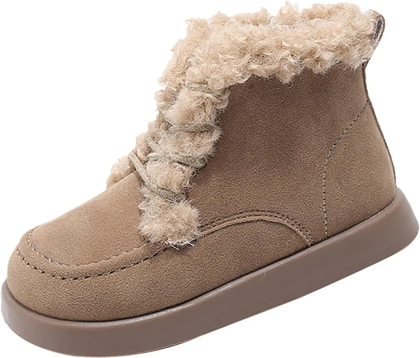 Infant Unisex Warm Plush Lined Soft Boots Baby Winter Ankle Non-Slip Rubber Texture Sole Toddler Winter Snow Shoes