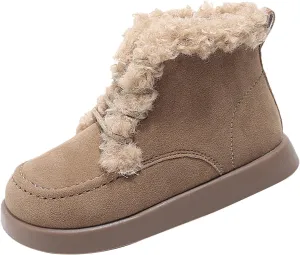 Infant Unisex Warm Plush Lined Soft Boots Baby Winter Ankle Non-Slip Rubber Texture Sole Toddler Winter Snow Shoes
