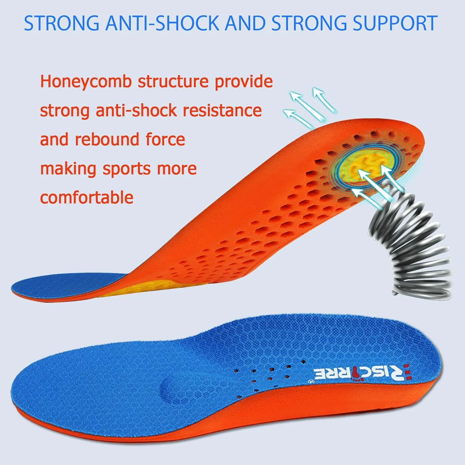 Insoles for Men and Women- Support Shock Absorption Cushioning Sports Comfort Inserts, Breathable Shoe Inner Soles for Running Walking,Hiking,Working