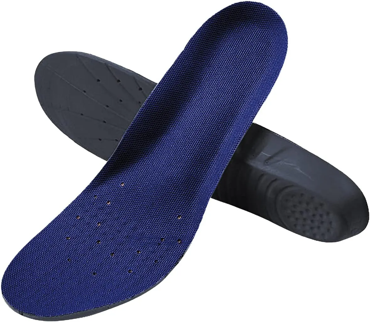 Insoles Memory Foam Insoles Shoes Inserts for Men and Women Kids, Black/Navy, M (Men's 6-9/ Women 7-11