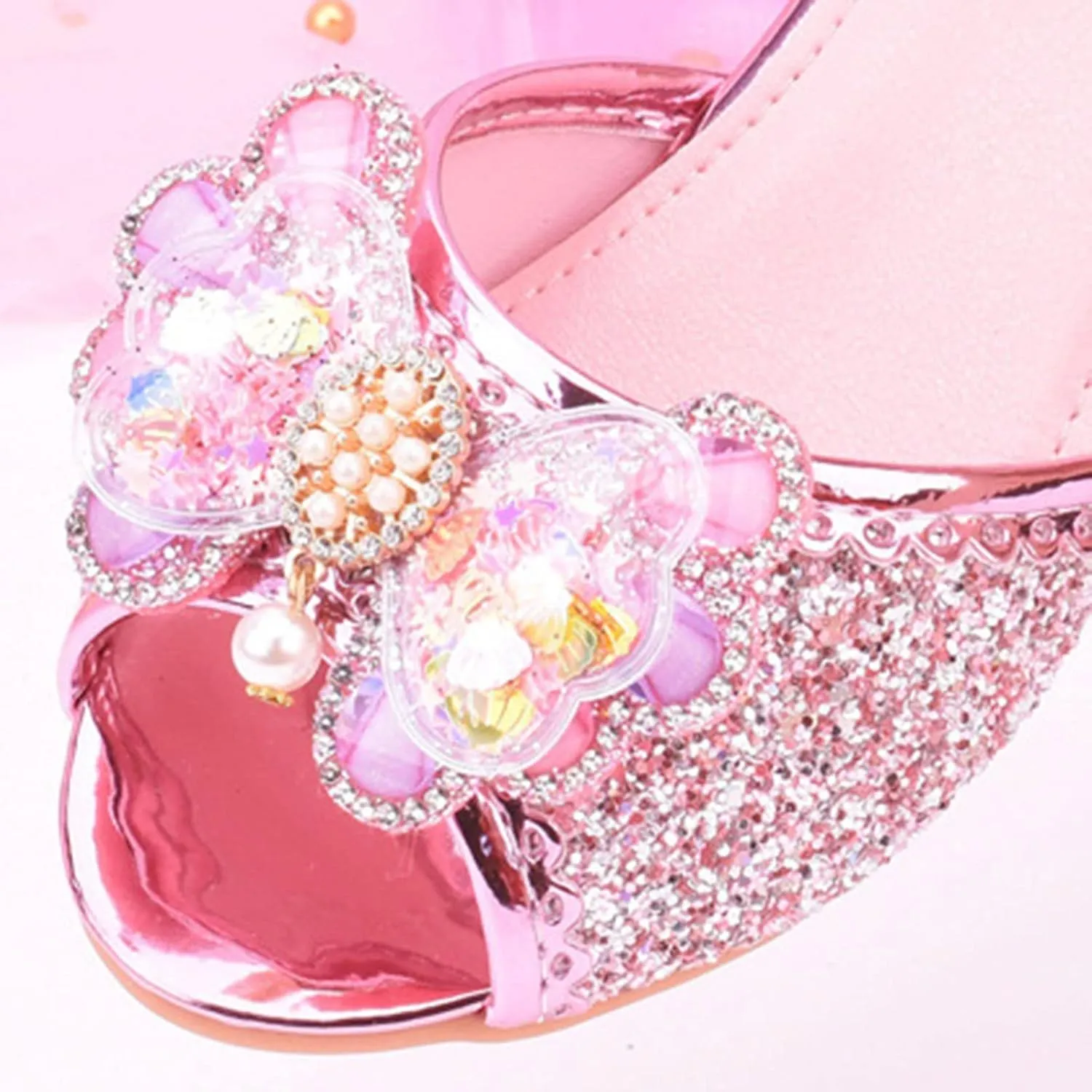 Kids Girls Glitter Butterfly Sandals Sequin 𝗥hinestone Dress Shoes Little/Big Kids Princess Fashion Shiny Shoes