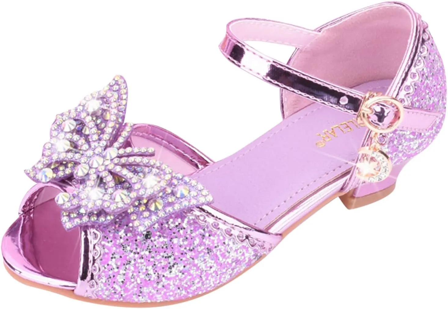Kids Girls Glitter Butterfly Sandals Sequin 𝗥hinestone Dress Shoes Little/Big Kids Princess Fashion Shiny Shoes