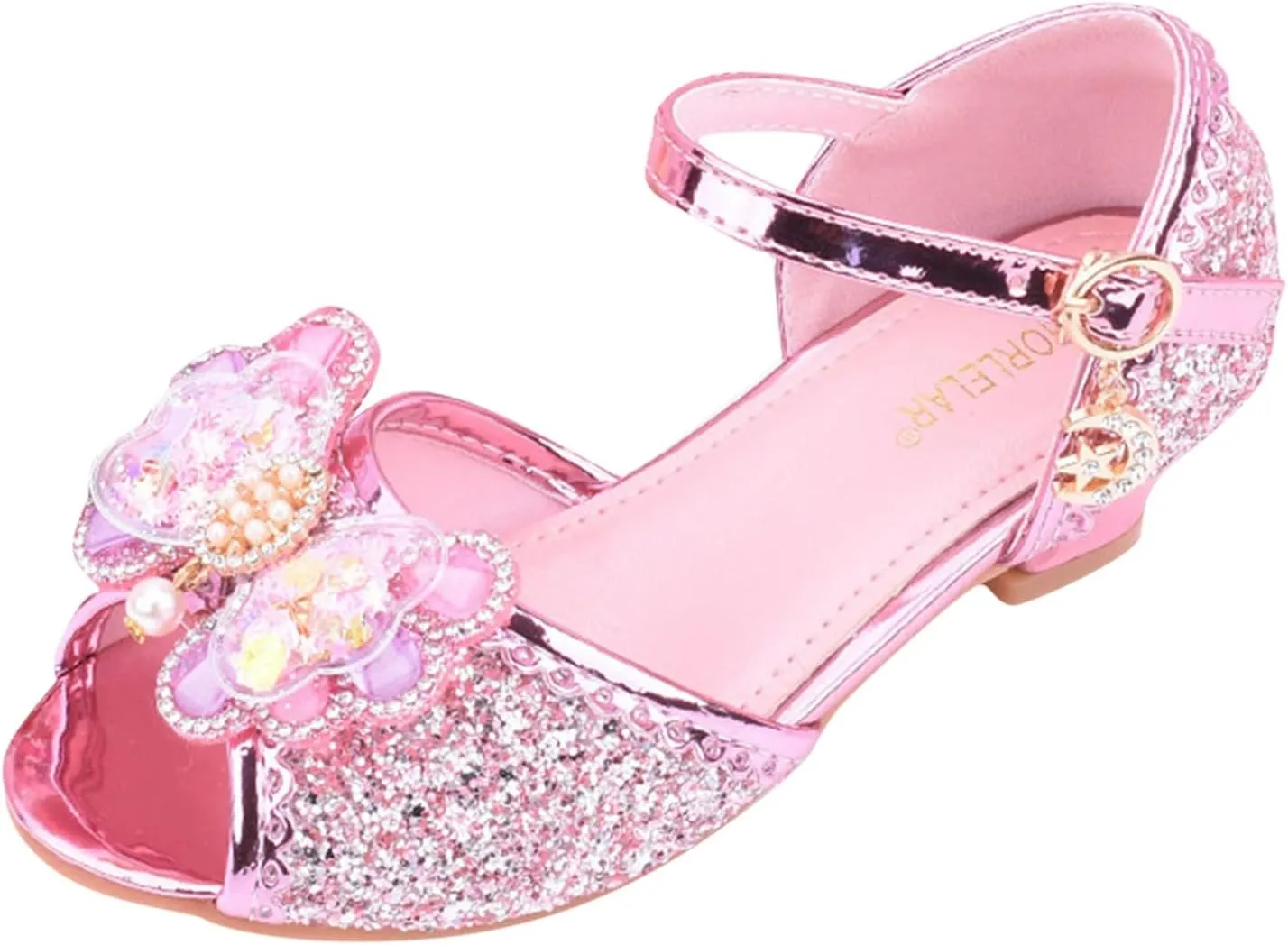 Kids Girls Glitter Butterfly Sandals Sequin 𝗥hinestone Dress Shoes Little/Big Kids Princess Fashion Shiny Shoes