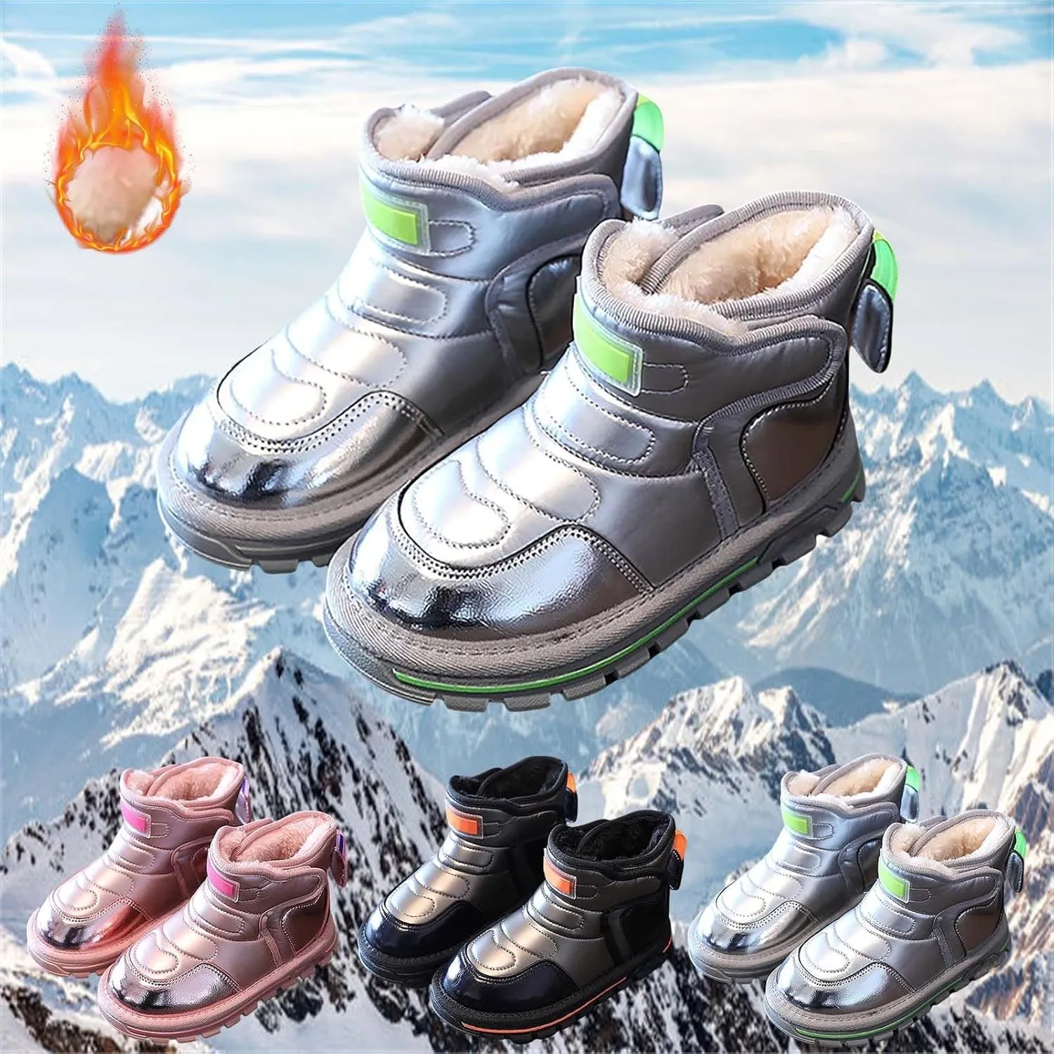 Little Kid Winter Girls Boys Ankle Boots Comfortable Warm Lined Casual Shoes Sports Shoes Outdoor Baby Walking Shoes