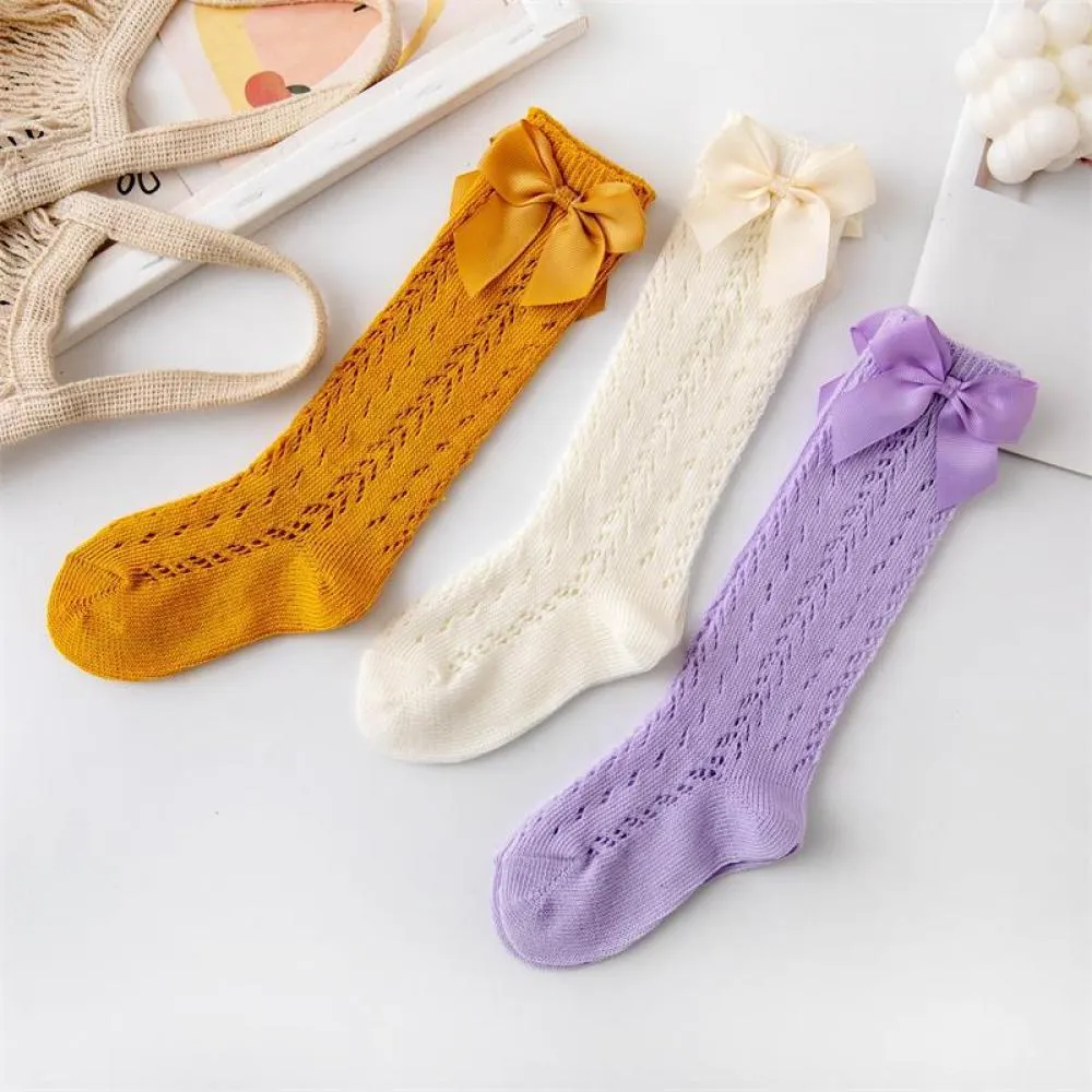 Toddler Girls Socks with Bow Wholesale Socks Middle tube cotton lovely princess pack of 3