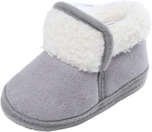 Unisex Warm Plush Lined Soft Boots Baby Winter Ankle Non-Slip Rubber Texture Sole Toddler Winter Snow Infant Shoes