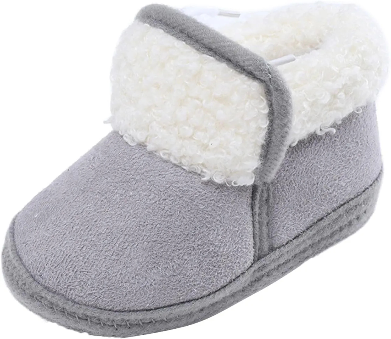 Unisex Warm Plush Lined Soft Boots Baby Winter Ankle Non-Slip Rubber Texture Sole Toddler Winter Snow Infant Shoes