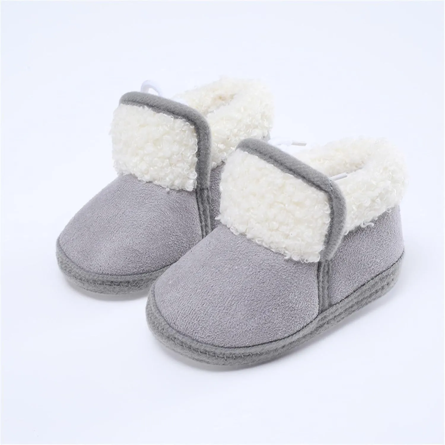 Unisex Warm Plush Lined Soft Boots Baby Winter Ankle Non-Slip Rubber Texture Sole Toddler Winter Snow Infant Shoes