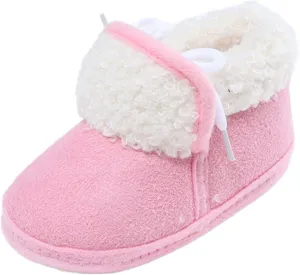 Unisex Warm Plush Lined Soft Boots Baby Winter Ankle Non-Slip Rubber Texture Sole Toddler Winter Snow Infant Shoes