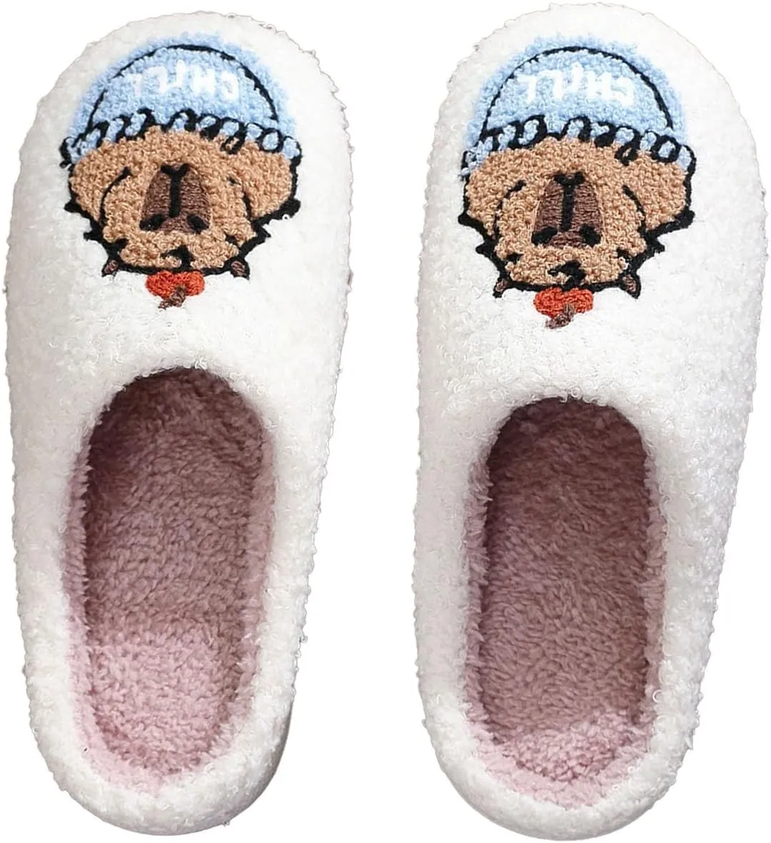 Womens Slippers Cozy Soft Warm Home Slippers 2024 Cute Rainbow House Shoes Indoor Fuzzy Bedroom Slippers
