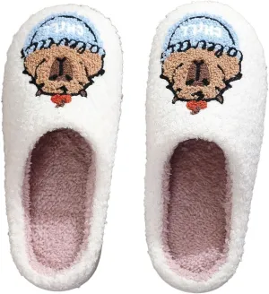 Womens Slippers Cozy Soft Warm Home Slippers 2024 Cute Rainbow House Shoes Indoor Fuzzy Bedroom Slippers