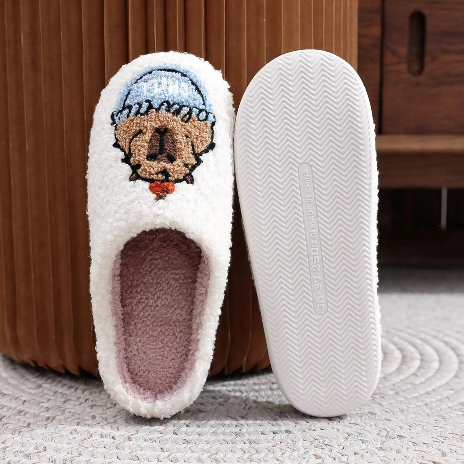 Womens Slippers Cozy Soft Warm Home Slippers 2024 Cute Rainbow House Shoes Indoor Fuzzy Bedroom Slippers